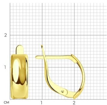 Серьги Diamant 53-120-01036-1 вес 1.72 г золото, без вставок купить,119057
