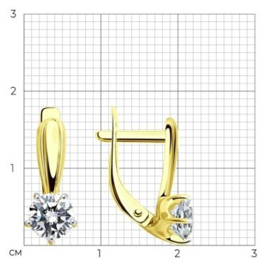 Серьги Diamant 53-120-00099-1 вес 2.47 г золото, фианит купить,267039