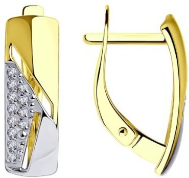 Серьги Diamant 53-120-00265-1 вес 2.412 г золото, фианит купить,175479