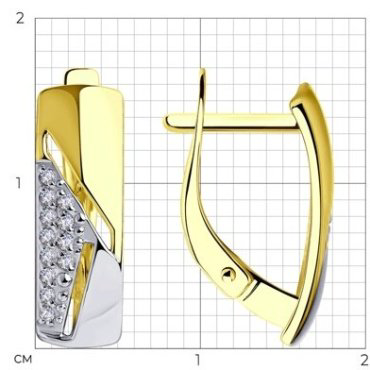 Серьги Diamant 53-120-00265-1 вес 2.412 г золото, фианит купить,175479