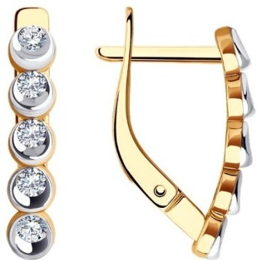 Серьги Diamant 51-120-02373-1 вес 2.39 г золото, фианит купить,191040