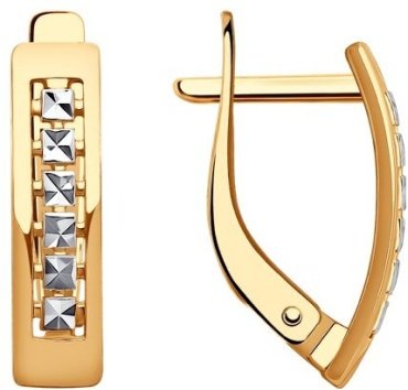 Серьги SOKOLOV 0200075 вес 2.385 г золото, фианит купить,199885