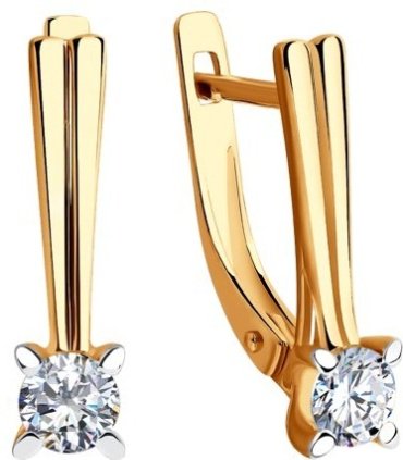 Серьги Diamant 51-120-00782-1 вес 2.12 г золото, фианит купить,173839