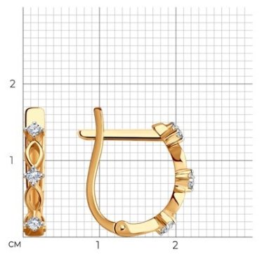 Серьги Diamant 51-120-01488-1 вес 1.98 г золото, фианит купить,158843