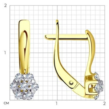 Серьги SOKOLOV 029755-2 вес 2.03 г золото, фианит купить,200597