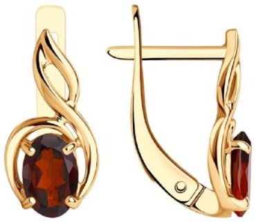 Серьги Diamant 51-320-00972 вес 2.32 г золото, гранат купить,NaN