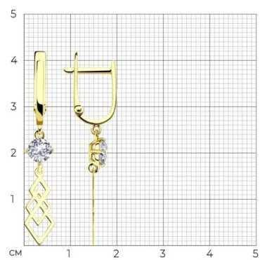 Серьги Diamant 53-121-01567-1 вес 2.31 г золото, фианит купить,224490