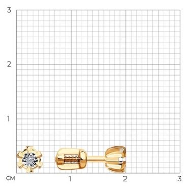 Пусеты SOKOLOV 1021493 вес 1.4 г золото, бриллиант купить,275915