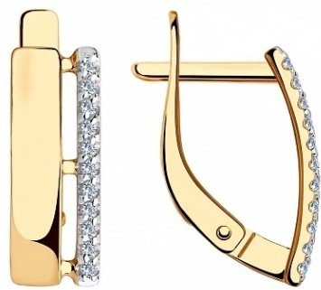 Серьги Diamant 51-120-00429-1 вес 2.08 г золото, фианит купить,167873