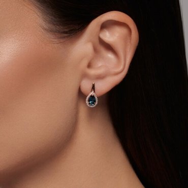 Серьги SOKOLOV 725914 вес 2.77 г золото, лондон топаз, фианит купить,239684