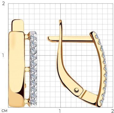 Серьги Diamant 51-120-00429-1 вес 2.08 г золото, фианит купить,167873