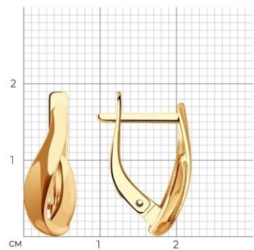 Серьги Diamant 51-120-02219-1 вес 1.93 г золото, без вставок купить,168024