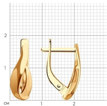 Серьги Diamant 51-120-02219-1 вес 1.93 г золото, без вставок купить,168024