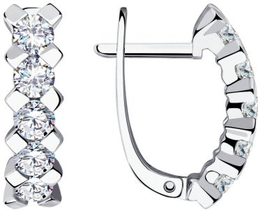 Серьги SOKOLOV 028807 вес 3.36 г золото, фианит купить,298866