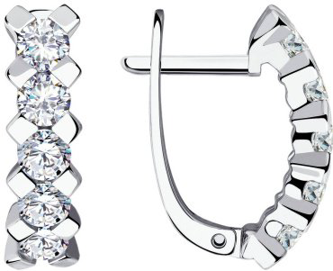 Серьги SOKOLOV 028807 вес 3.36 г золото, фианит купить,298866