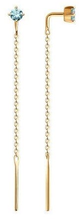 Серьги Diamant 51-323-01500-1 вес 1.4 г золото, топаз купить,164869