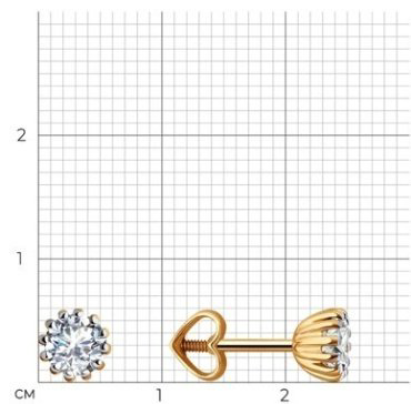Пусеты Diamant 51-122-01858-1 вес 1.5 г золото, фианит купить,123173