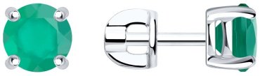 Пусеты SOKOLOV 92022497 вес 1.77 г серебро, агат купить,113910
