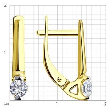 Серьги Diamant 53-120-00840-1 вес 1.96 г золото, фианит купить,197393