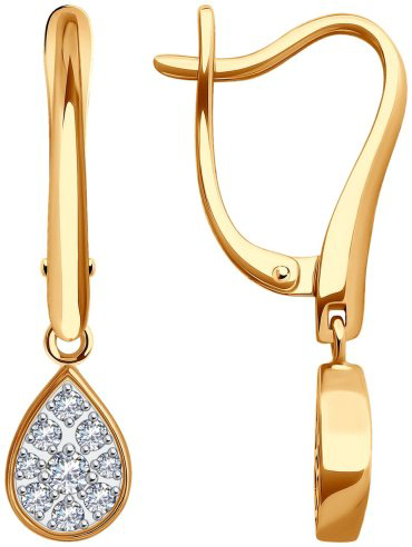 Серьги SOKOLOV 0200278 вес 2.89 золото, фианит купить,219999