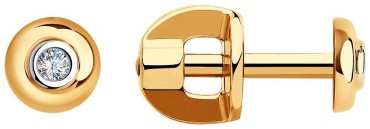 Пусеты SOKOLOV 1021047 вес 1.27 г золото, бриллиант купить,248039