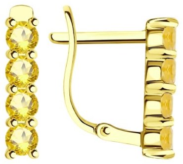 Серьги Diamant 53-320-01632-6 вес 2.384 г золото, цитрин купить,197345