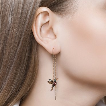 Серьги-цепочки SOKOLOV 725374 вес 2.75 г золото, родолит купить,NaN