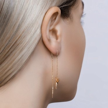 Серьги-цепочки SOKOLOV 725374 вес 2.75 г золото, родолит купить,NaN
