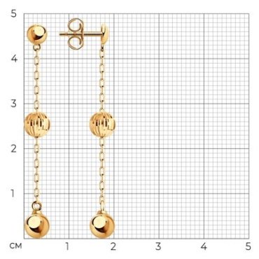 Пусеты Diamant 51-122-01159-1 вес 2.75 г золото, без вставок купить,194520