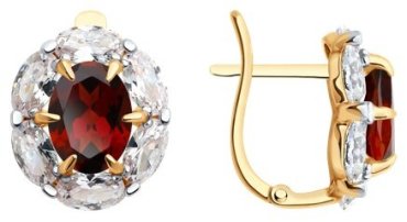 Серьги Diamant 51-320-02291-2 вес 4.24 г золото, гранат купить,298900