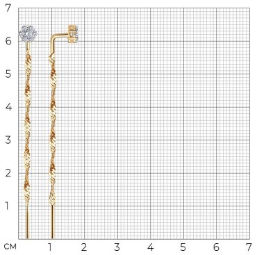 Серьги-цепочки SOKOLOV 025997 вес 1.36 г золото, фианит купить,134928