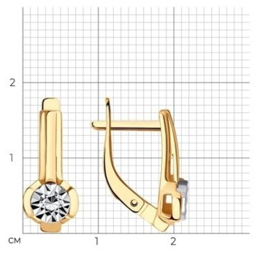 Серьги Diamant 51-120-01016-1 вес 3 г золото, без вставок купить,224895