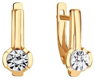 Серьги Diamant 51-120-01016-1 вес 3 г золото, без вставок купить,224895