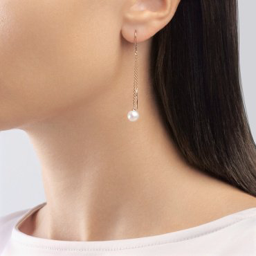 Серьги-цепочки SOKOLOV 792334 вес 2.23 г золото, жемчуг купить,184531