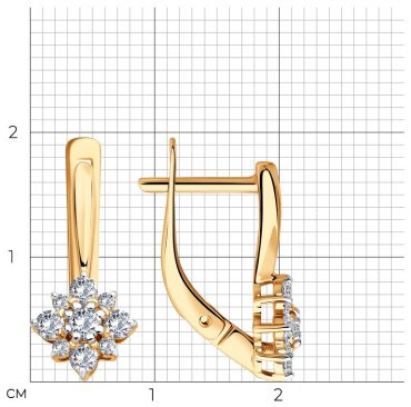 Серьги Diamant 51-120-02877-1 вес 2.37 г золото, фианит купить,242199