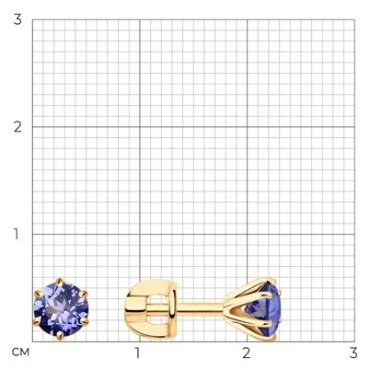 Серьги SOKOLOV 6024255 вес 1.41 г золото, танзанит купить,215737