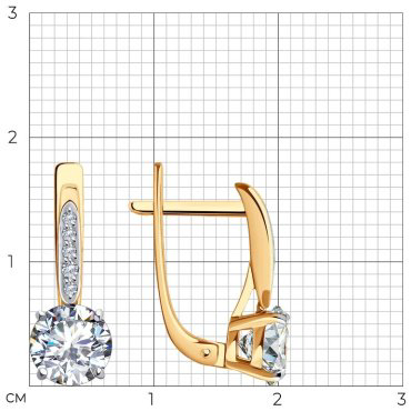 Серьги SOKOLOV 029647 вес 2.79 г золото, фианит купить,223200