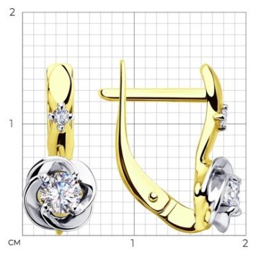 Серьги Diamant 53-120-00209-1 вес 2.51 г золото, фианит купить,205818