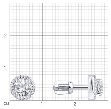 Пусеты SOKOLOV 025891 вес 1.94 г золото, фианит купить,207699