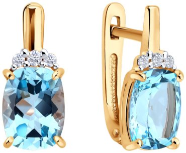Серьги SOKOLOV 729027 вес 2.65 г золото, топаз купить,265697