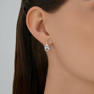 Серьги SOKOLOV 729027 вес 2.65 г золото, топаз купить,265697
