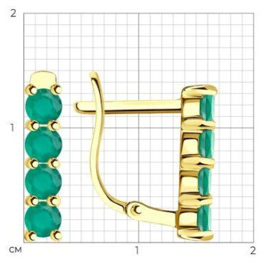Серьги Diamant 53-320-01632-7 вес 2.425 г золото, агат купить,205877