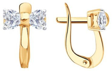 Серьги Diamant 51-120-02846-1_s вес 2.04 г золото, фианит купить,164949