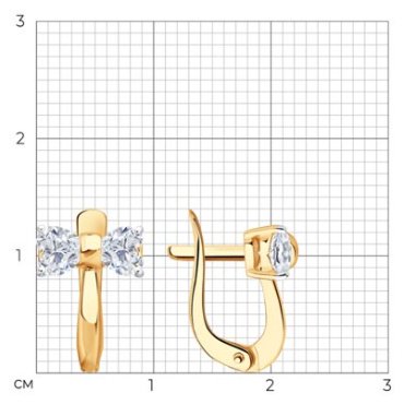 Серьги Diamant 51-120-02846-1_s вес 2.04 г золото, фианит купить,164949