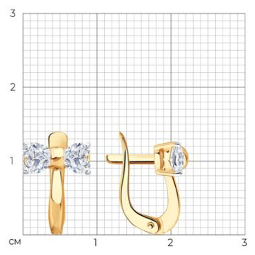 Серьги Diamant 51-120-02846-1_s вес 2.04 г золото, фианит купить,164949