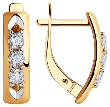 Серьги SOKOLOV 028438 вес 2.19 г золото, фианит купить,175200