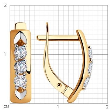 Серьги SOKOLOV 028438 вес 2.19 г золото, фианит купить,175200