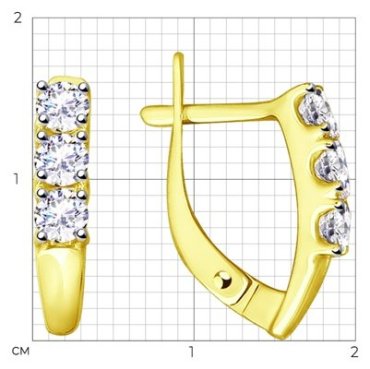 Серьги Diamant V53-120-00096-1 вес 2.18 г золото, фианит купить,182640