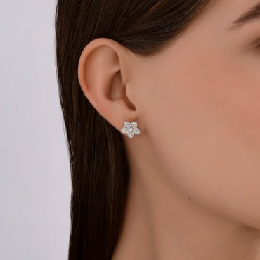 Пусеты Diamant 51-122-02838-1_s вес 2.39 г золото, фианит купить,239385