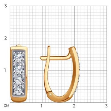Серьги Diamant 51-120-01854-1 вес 3.86 г золото, фианит купить,296191